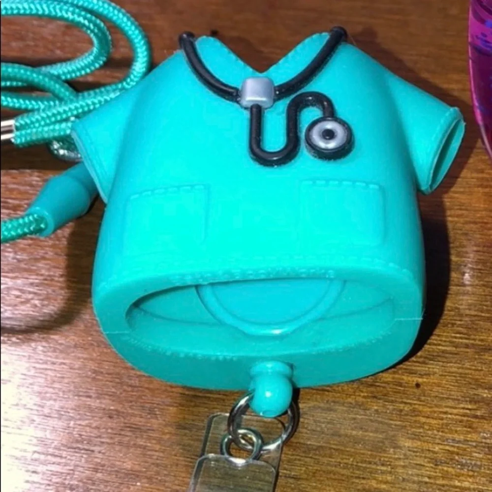 Green Nurse Scrub Medical Id & Sanitizer Holder